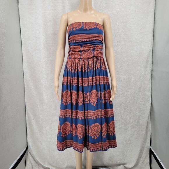Girls from Savoy Anthropologie Oxidized Medallions Dress Strapless Women's M - Picture 4 of 13